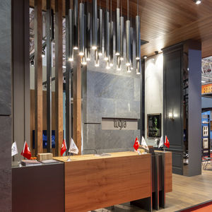 banque d'accueil en bois