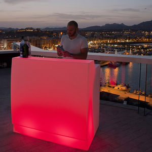 comptoir de bar / en polyéthylène / droit / lumineux