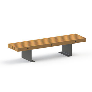 banc public / contemporain / en bois / en acier galvanisé