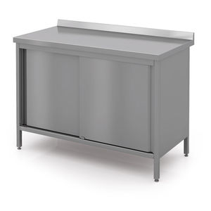 table de préparation en acier inoxydable / avec rangement / professionnelle