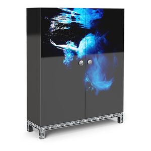 armoire de style / bois / en verre / à porte battante