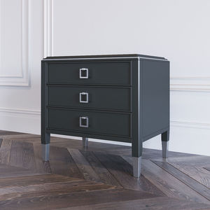 table de chevet contemporaine / en frêne / avec piètement en frêne / rectangulaire