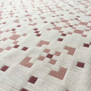 tissu d'ameublement / pour rideaux / à motif géométrique / en coton