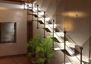 escalier droit / circulaire / hélicoïdal / en verre