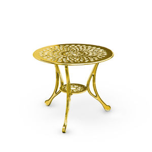 table basse classique / en aluminium / avec piètement en aluminium / ronde