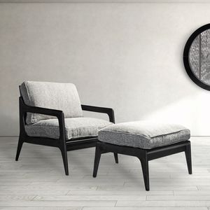 fauteuil contemporain / en tissu / en cuir / en frêne