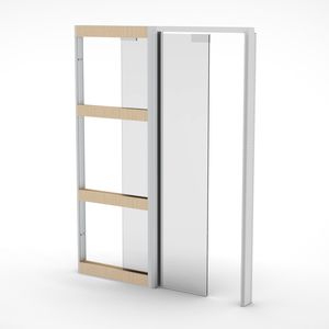 système à galandage pour porte coulissante en verre 1