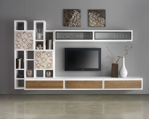 ensemble TV mural contemporain