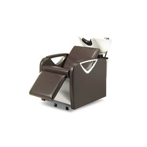 bac à shampoing avec repose-pieds