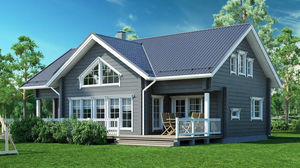 maison en bois massif empilé