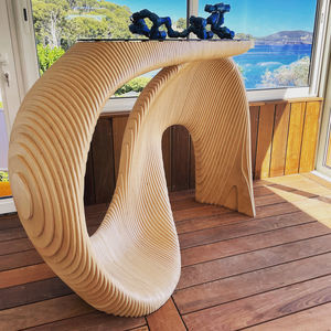 banque d'accueil en bois