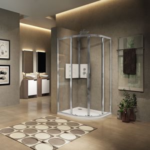paroi de douche coulissante / d'angle / courbée / en verre