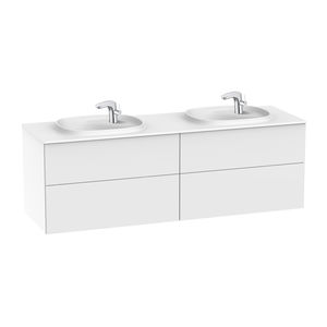 meuble vasque double / suspendu / aggloméré / contemporain