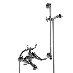 mélangeur pour douche / pour baignoire / mural / en métal chromé