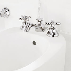 mélangeur pour bidet / à poser / en métal chromé / en bronze