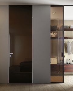 porte d'intérieur / battante / en bois / toute hauteur