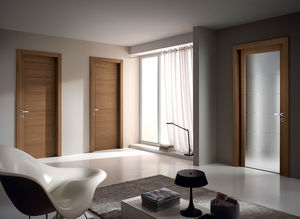 porte d'intérieure / battante / en bois / vitrée