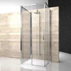 cabine de douche en verre / rectangulaire / avec porte coulissante / résidentielle