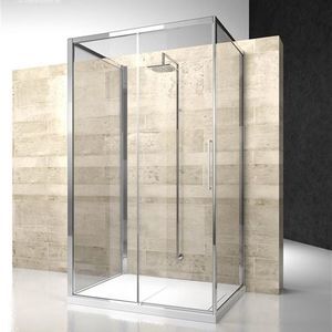 cabine de douche en verre / rectangulaire / avec porte coulissante / résidentielle