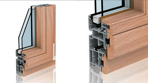 fenêtre basculante / en bois / en aluminium / à double vitrage