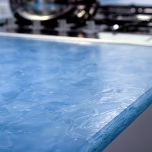 plan de travail en verre