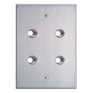 interrupteur bouton poussoir / encastré / quadruple / en laiton