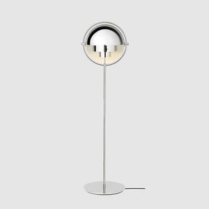 lampe sur pied / contemporaine / en métal chromé / en laiton