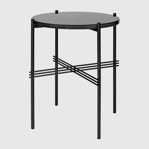 table basse contemporaine / en marbre / avec piètement en métal / ronde