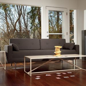 canapé lit / contemporain / en tissu / marron