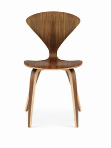 chaise contemporaine / tapissée / en contreplaqué moulé / en noyer américain