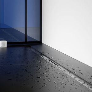 caniveau de douche en acier inoxydable poli