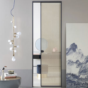 système à galandage pour porte coulissante en verre 1