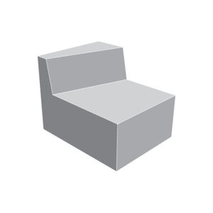 chauffeuse contemporaine / en tissu / grise / professionnelle