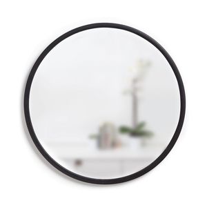 miroir mural / contemporain / rond / noir