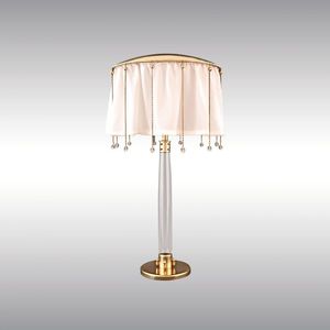 lampe de bureau / classique / en soie / en laiton
