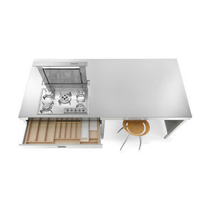 îlot de cuisine en acier inoxydable 1