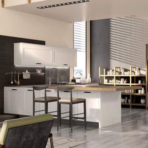 cuisine contemporaine / en bois / en L / laquée