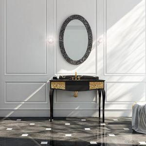 meuble vasque à poser / en marbre / classique / avec miroir