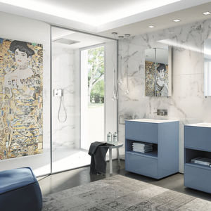 receveur de douche rectangulaire / à poser / en Corian® / extra plat