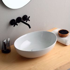 vasque à poser / ovale / en céramique / contemporaine