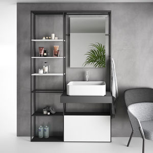 meuble colonne de salle de bain / contemporain / avec miroir