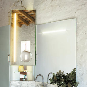 miroir de salle de bain mural / avec étagère / contemporain / rectangulaire