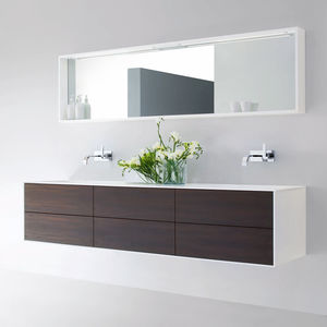 meuble vasque double / suspendu / en HPL / contemporain