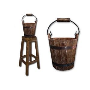 seau à champagne en bois