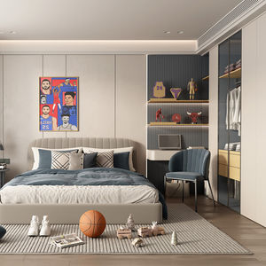 chambre d'enfant grise