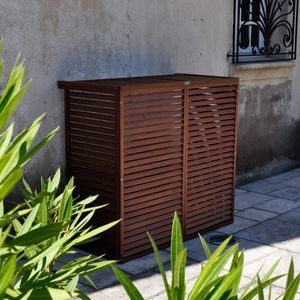 cache climatiseur en bois