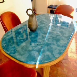 plateau de table de lave émaillée