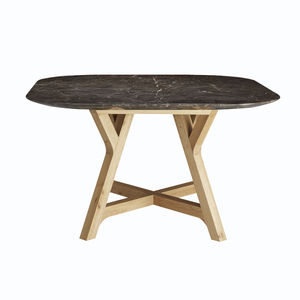 table à manger contemporaine / en marbre / en chêne / carrée