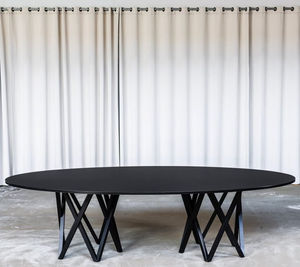 table à manger contemporaine / en HPL / rectangulaire / ronde