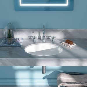 vasque sous plan / ovale / en céramique / contemporaine